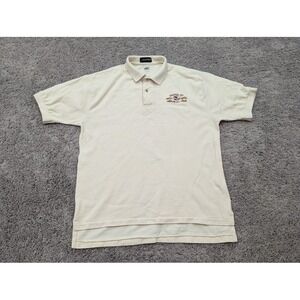 Vintage Inner Harbor Polo Shirt Mens Large‎ Beige Peanuts 101 M&M's Mars Candy